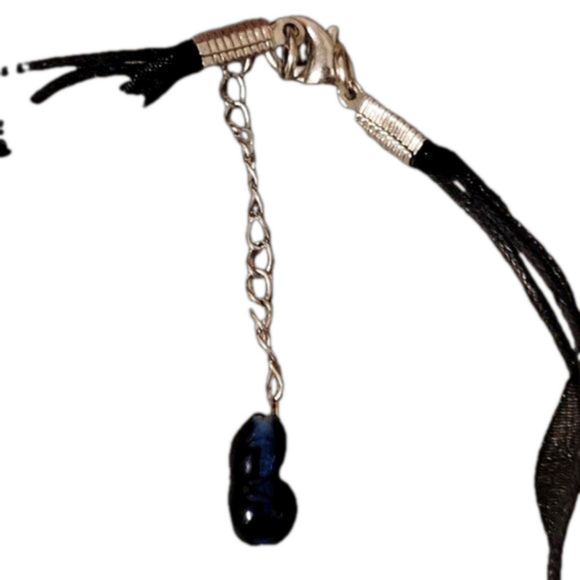 Gold Tone Wire Wrapped/Formed Frog on black ribbon & cord choker, NWOT - Picture 5 of 5